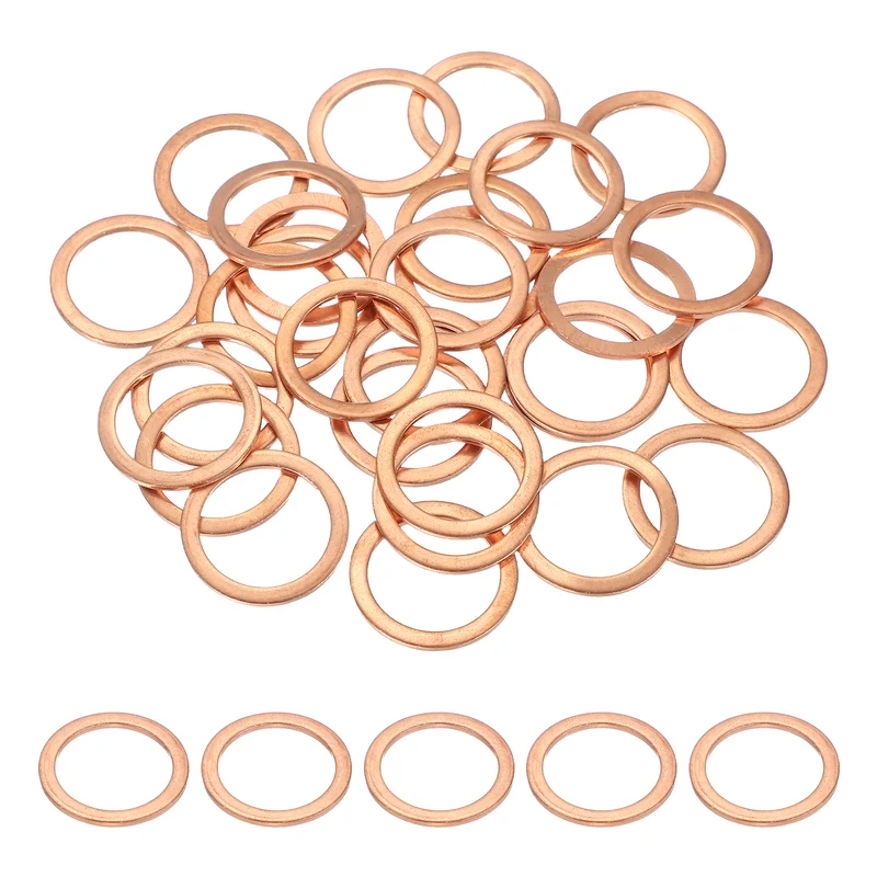 M20 Copper Washer Sealing Ring, 30 Pieces 20mm ID 26mm OD 1.5mm Thickness Metric