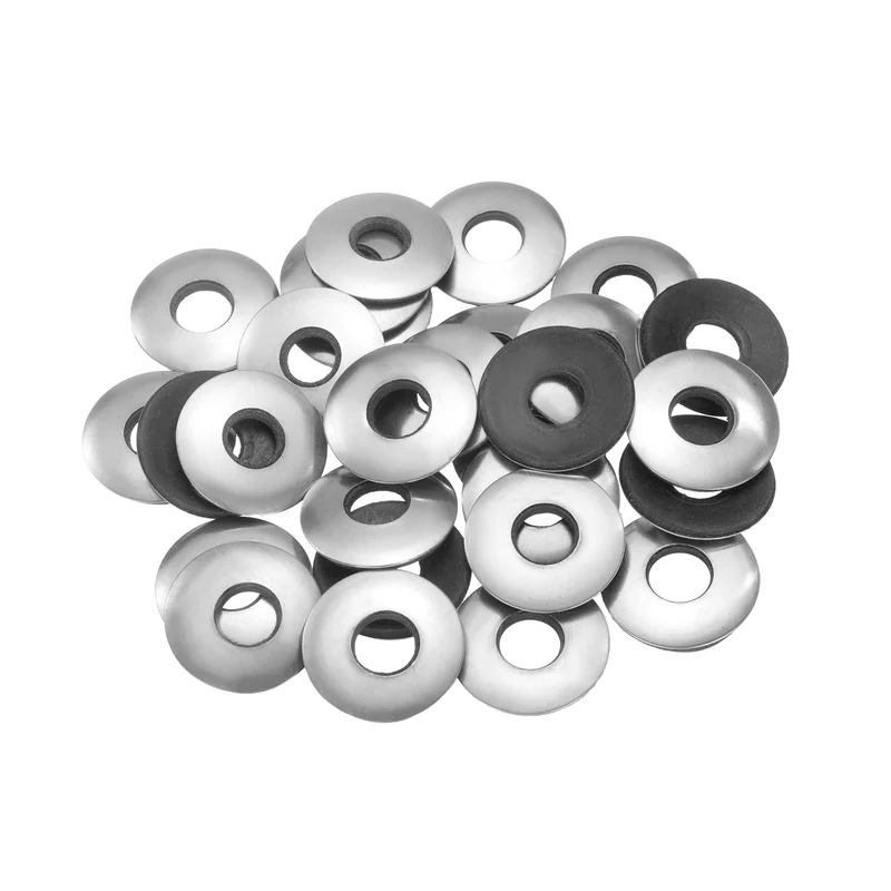 45Pcs 10x25mm 304 Stainless Steel EPDM Bonded Sealing Washers Gaskets