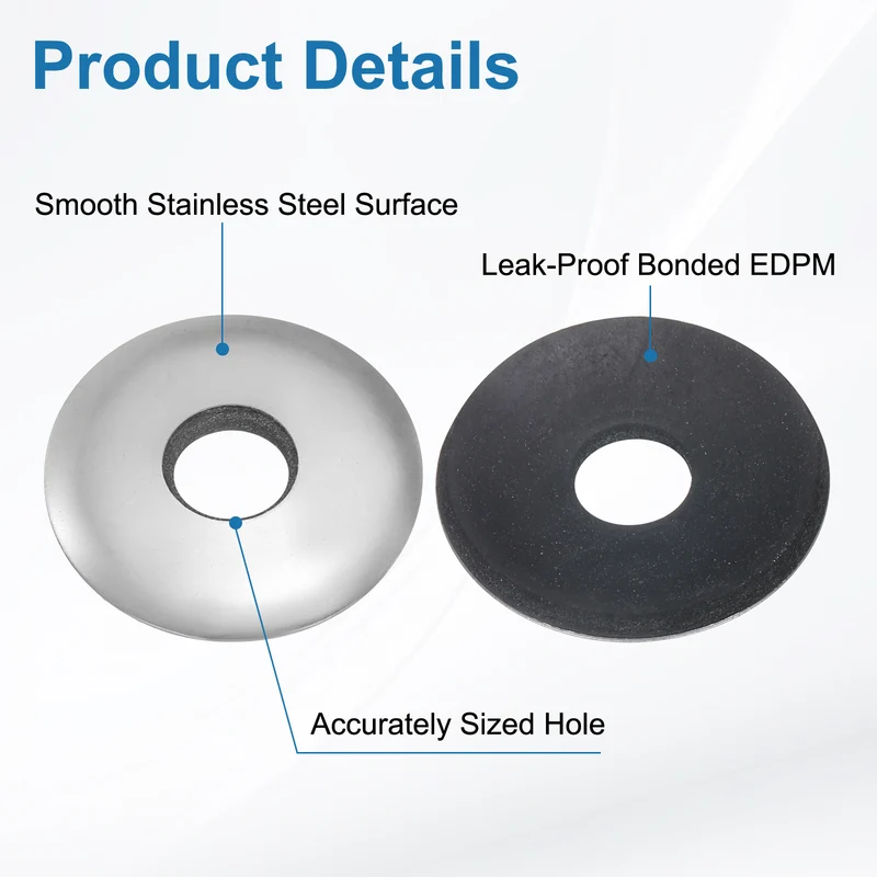 35Pcs 8x25mm 304 Stainless Steel EPDM Bonded Sealing Washers Gaskets