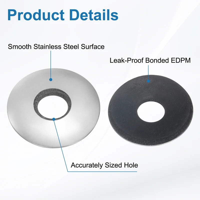 75Pcs 8x22mm 304 Stainless Steel EPDM Bonded Sealing Washers Gaskets