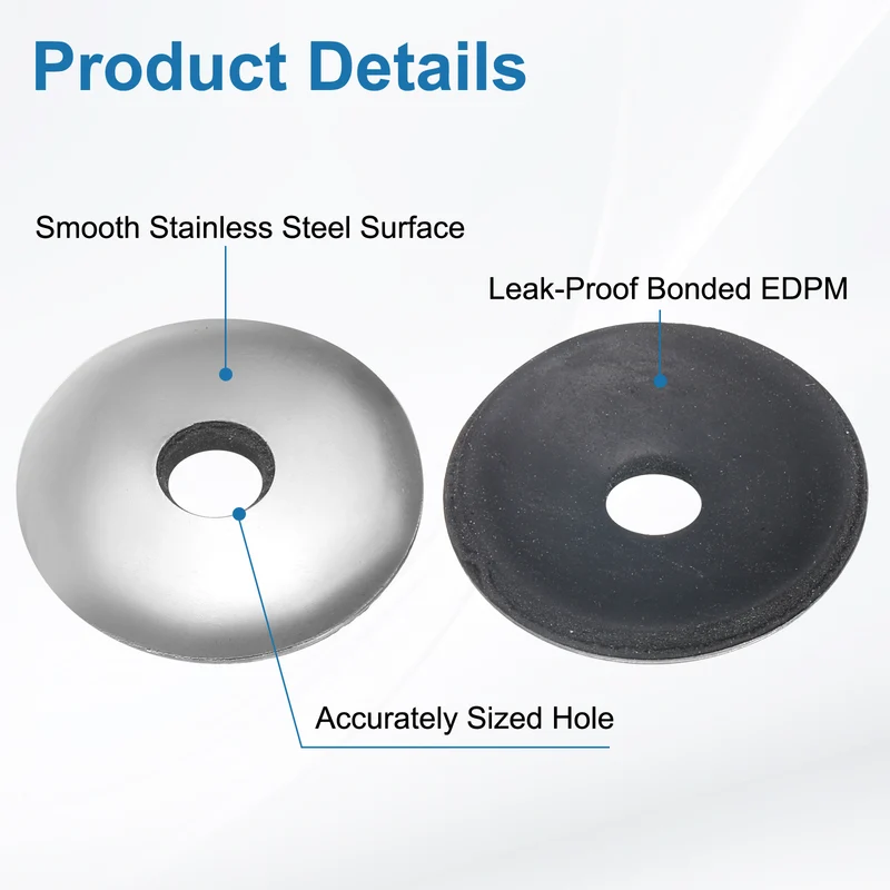 25Pcs 6.3x25mm 304 Stainless Steel EPDM Bonded Sealing Washers Gaskets