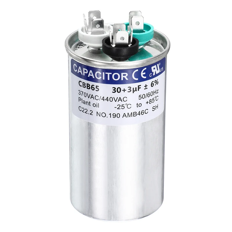 30+3MFD CBB65 Run Start Capacitor 30+3uF, 370/440V Round AC Capacitor