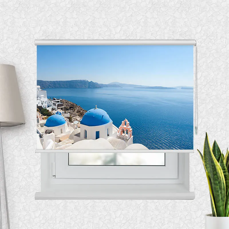 Motivrollo 'Kirche Santorini' | Bis B 430 x H 440 cm