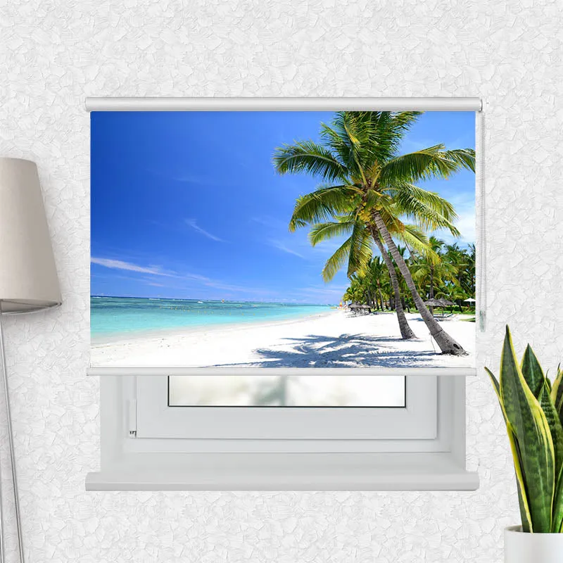 Motivrollo 'Meer Palmen Strand' | Bis B 430 x H 440 cm