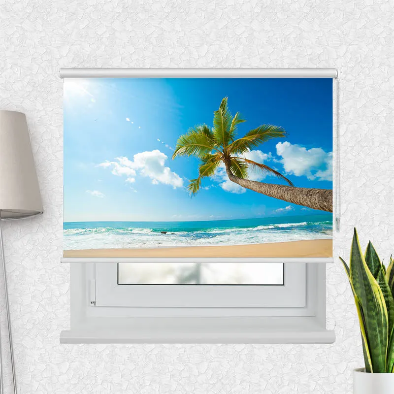 Motivrollo 'Palme Meer' | Bis B 430 x H 440 cm