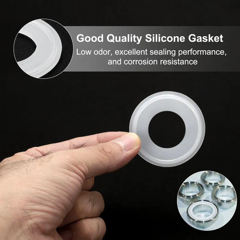 10Pcs Silicone Sanitary Gasket 1.25" Fits OD 50mm Sanitary Pipe Weld Ferrule