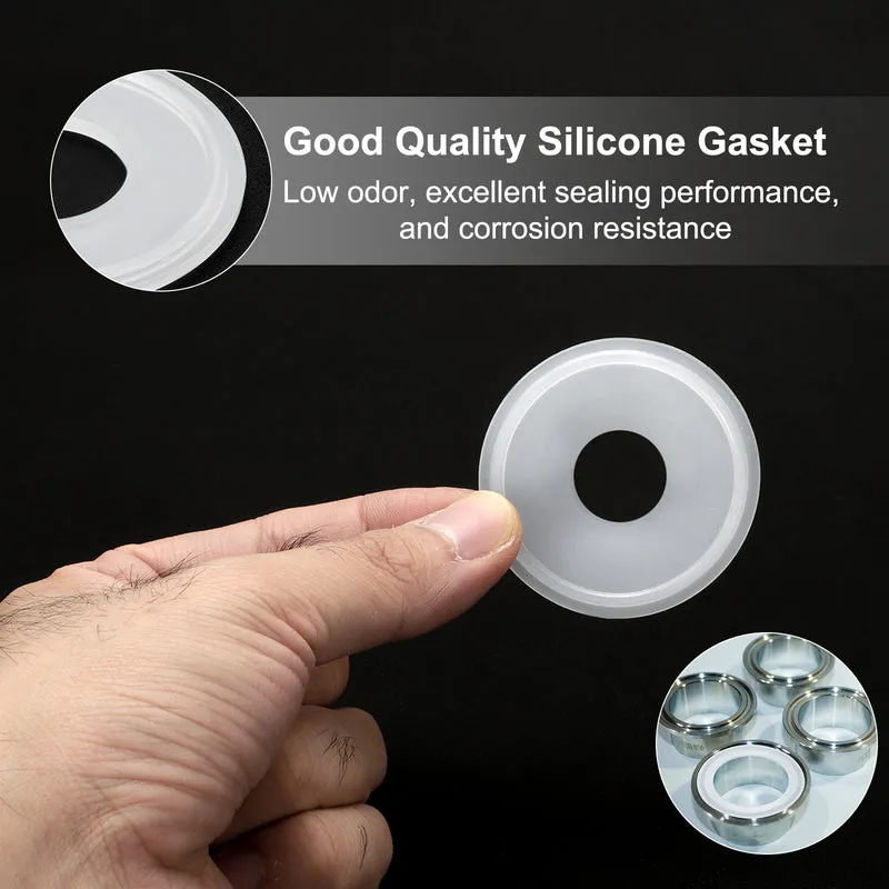10Pcs Silicone Sanitary Gasket 0.75" Fits OD 51mm Sanitary Pipe Weld Ferrule
