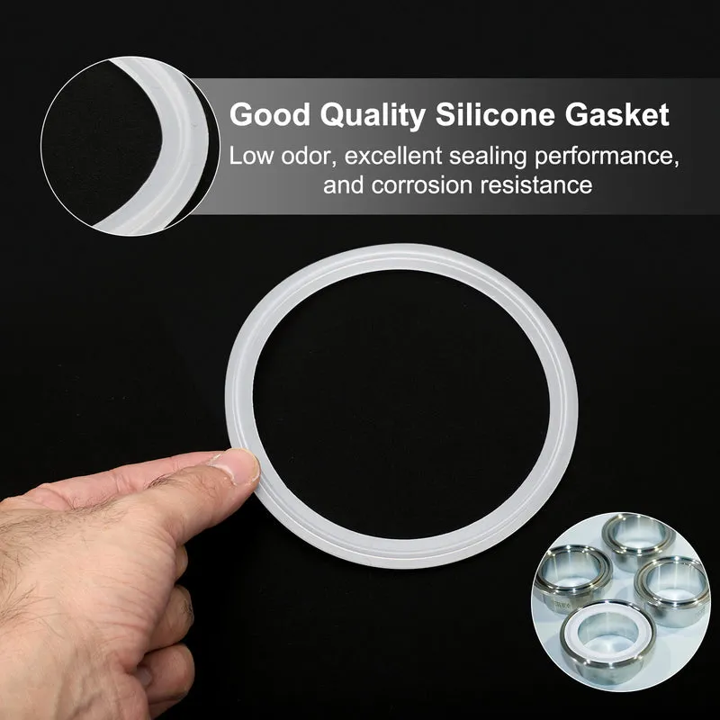 10Pcs Silicone Sanitary Gasket 4" Fits OD 120mm Sanitary Pipe Weld Ferrule