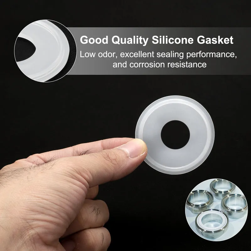 10Pcs Silicone Sanitary Gasket 1" Fits OD 50mm Sanitary Pipe Weld Ferrule