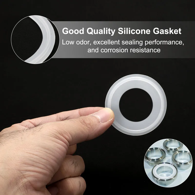 10Pcs Silicone Sanitary Gasket 1.5" Fits OD 49.5mm Sanitary Pipe Weld Ferrule