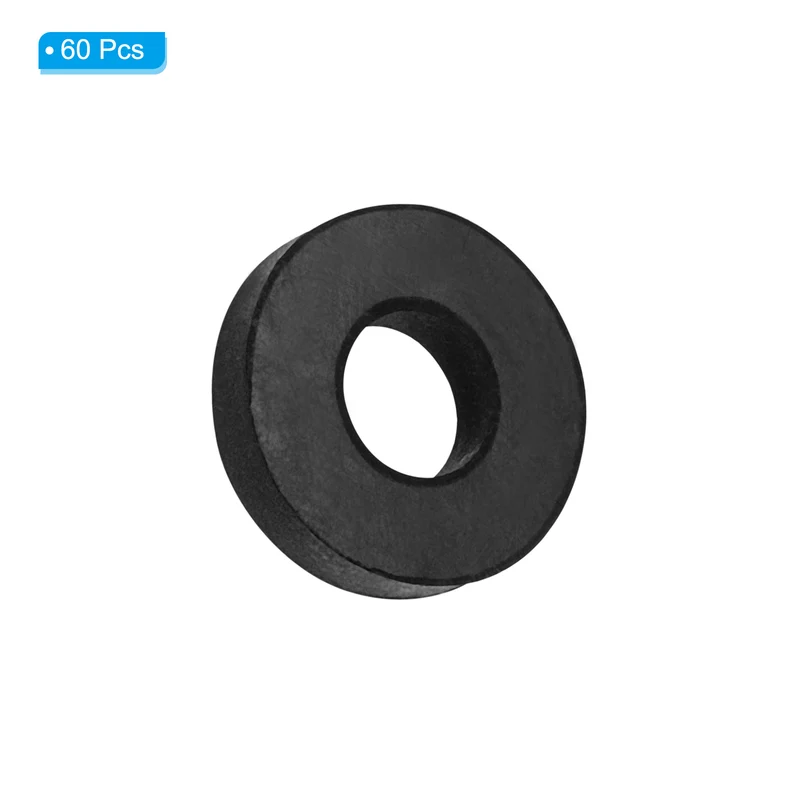 Flat Rubber Washer, 60Pcs 5/8" x 1/4" x 1/8" Rubber Bushings Spacers