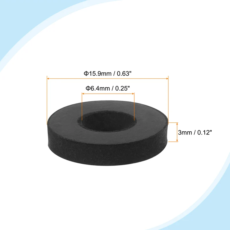 Flat Rubber Washer, 20Pcs 5/8" x 1/4" x 1/8" Rubber Bushings Spacers