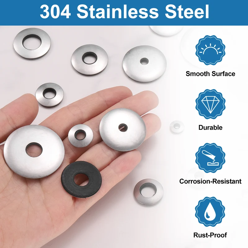 75Pcs 5.5x19mm 304 Stainless Steel EPDM Bonded Sealing Washers Gaskets