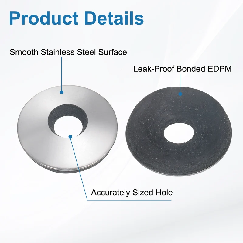 150Pcs 5.5x16mm 304 Stainless Steel EPDM Bonded Sealing Washers Gaskets