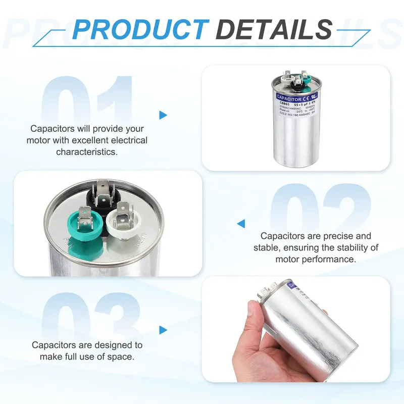 55+5MFD CBB65 Run Start Capacitor 55+5uF 370/440V Round AC Capacitor