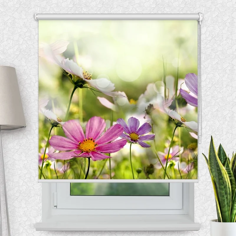 Motivrollo 'Blumen Bluehen auf Wiese' | Bis B 430 x H 440 cm