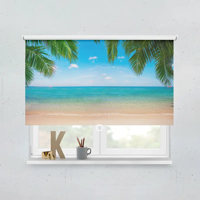 Springrollo Motiv "Palmenblaette Meer"