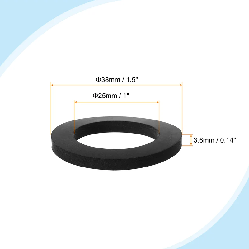 Flat Rubber Washer, 20Pcs 1-1/2" x 1" x 1/8" Rubber Bushings Spacers