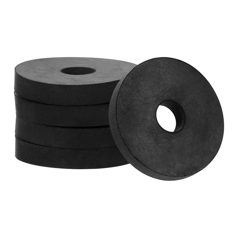 Flat Rubber Washer, 10Pcs 1-1/2" x 3/8" x 1/4" Rubber Bushings Spacers