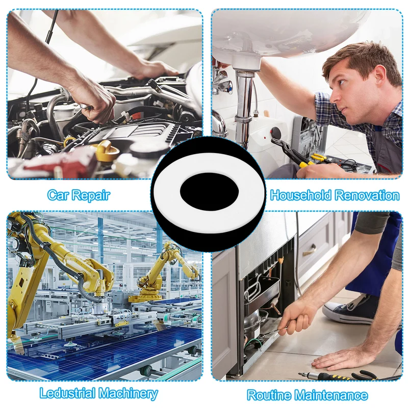 Flat Washers, 15 Pcs 78mm OD 38mm ID 3mm Thickness DN32 PTFE Seal Washers Flange Gasket Sealing Gasket for Faucet Pipe Water Hose