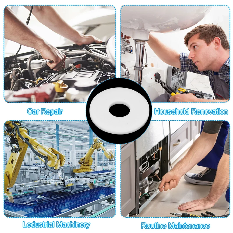 Flat Washers, 10 Pcs 40mm OD 14mm ID 3mm Thickness DN10 PTFE Seal Washers Flange Gasket Sealing Gasket for Faucet Pipe Water Hose