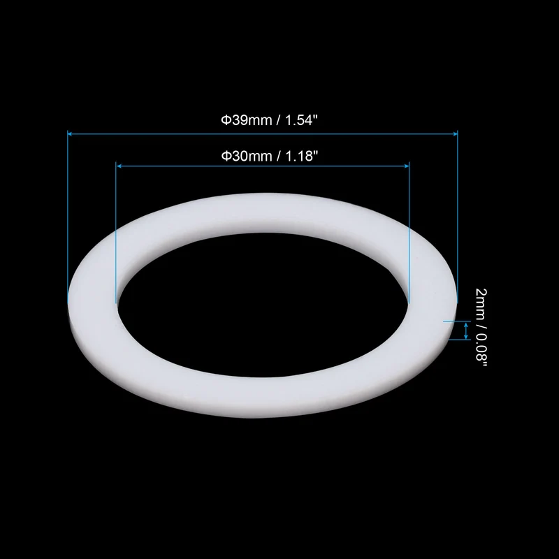 Flat Washers, 50 Pcs 39mm OD 30mm ID 2mm Thickness PTFE Seal Washers Flange Gasket Sealing Gasket for Faucet Pipe Water Hose