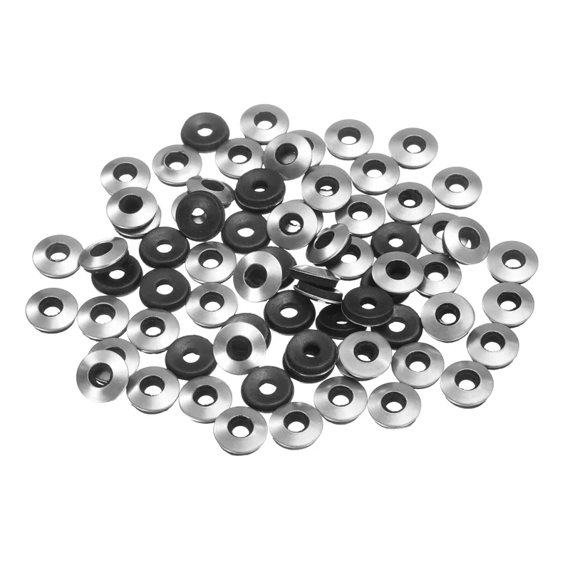 75Pcs 4x9.5mm 304 Stainless Steel EPDM Bonded Sealing Washers Gaskets