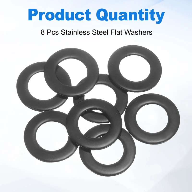 8Pcs M18 304 Stainless Steel Flat Washers ID 19mm OD 34mm Thick 3mm