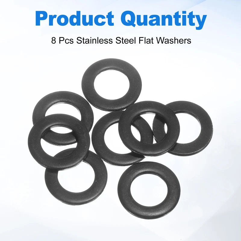 8Pcs M16 304 Stainless Steel Flat Washers ID 16mm OD 30mm Thick 3mm