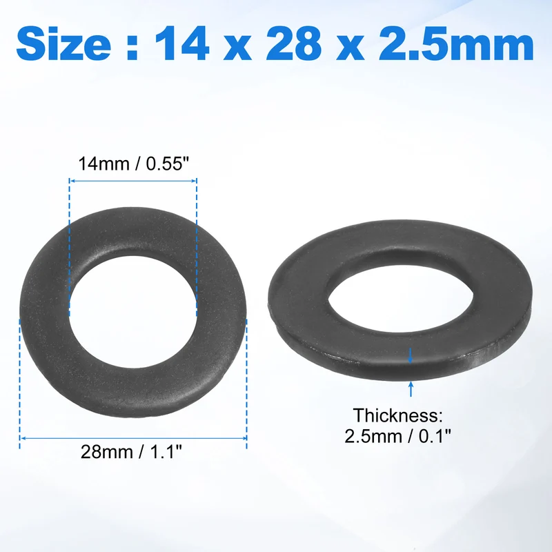 8Pcs M14 304 Stainless Steel Flat Washers ID 14mm OD 28mm Thick 2.5mm