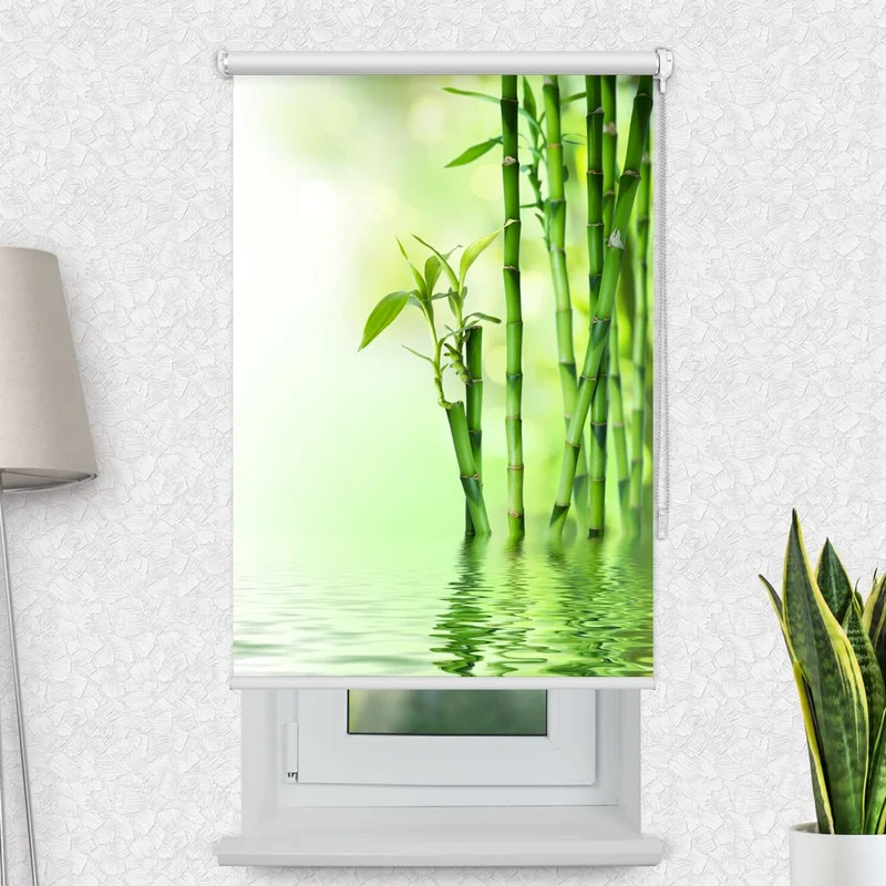 Motivrollo 'Bambus Wasser' | Bis B 430 x H 440 cm
