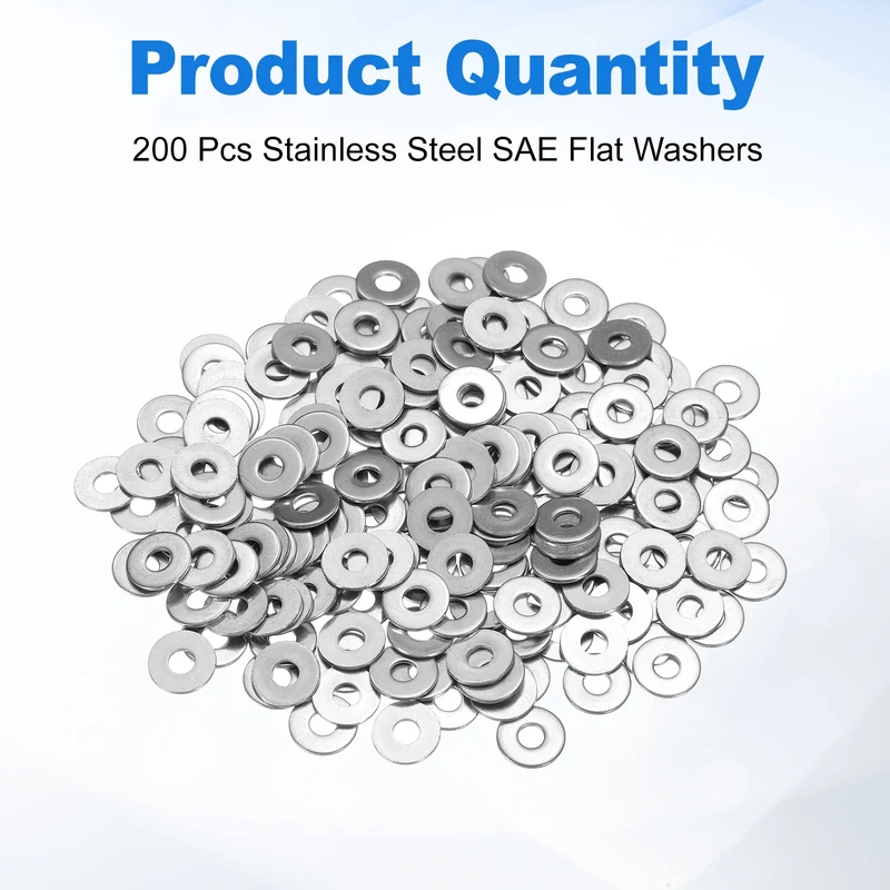200Pcs Fender Washers, M3 304 Stainless Steel Flat Washer 9mm OD 0.8mm Thick