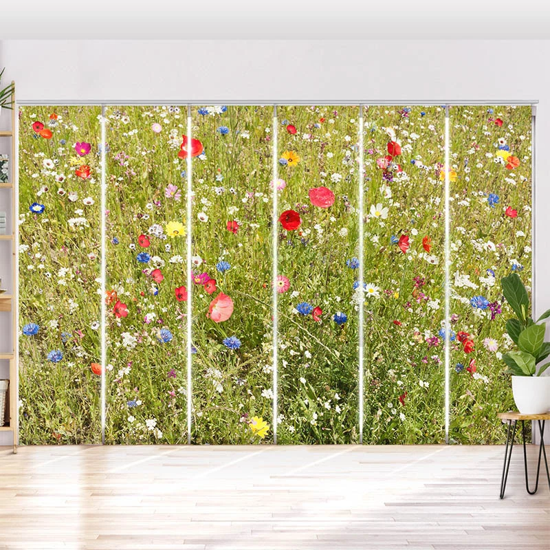 Schiebegardine Motiv "Wiese mit Wildblumen"