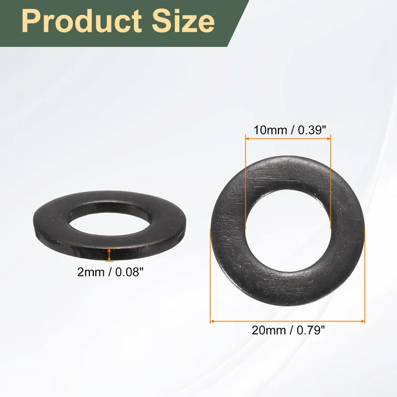 40 Pcs M10 Stainless Steel Flat Washer, 20mm Outer Diameter Flat Washer