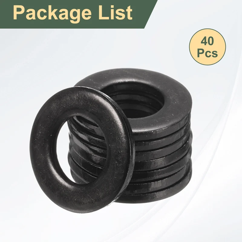 40 Pcs M10 Stainless Steel Flat Washer, 20mm Outer Diameter Flat Washer