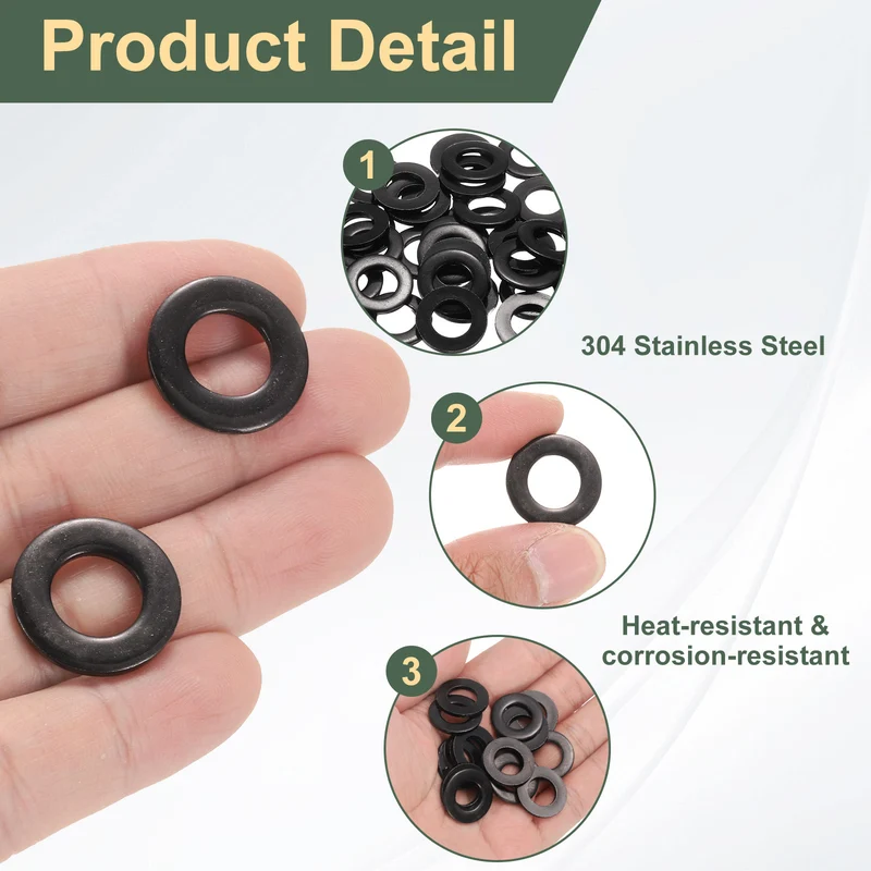 40 Pcs M10 Stainless Steel Flat Washer, 20mm Outer Diameter Flat Washer
