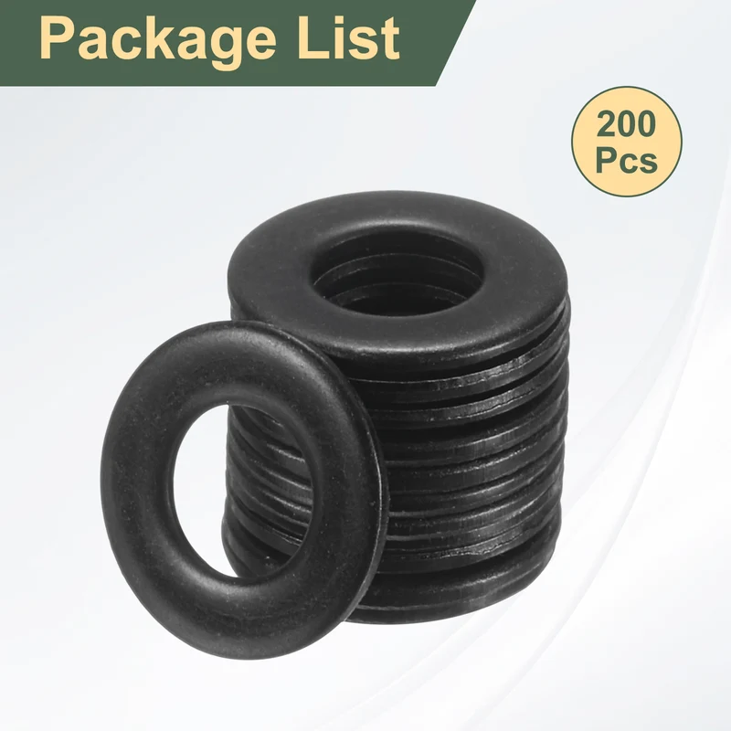 200Pcs M4 Stainless Steel Flat Washer 9mm Outer Diameter Flat Washer