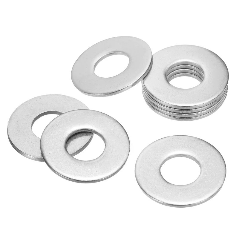 10Pcs 9/16" Stainless Steel SAE Flat Washers 0.64" IDx1.46" ODx0.09" Thick