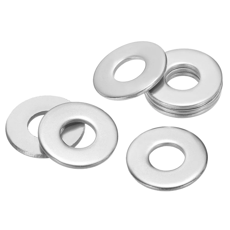 50Pcs 1/4" Stainless Steel SAE Flat Washers, 0.32" IDx0.73" ODx0.06" Thick