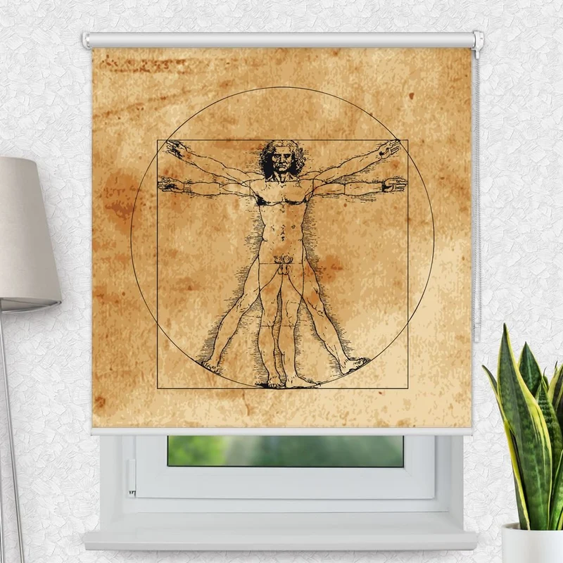 Motivrollo 'Vintage Vitruvian Man' | Bis B 430 x H 440 cm