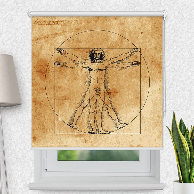Motivrollo 'Vintage Vitruvian Man' | Bis B 430 x H 440 cm
