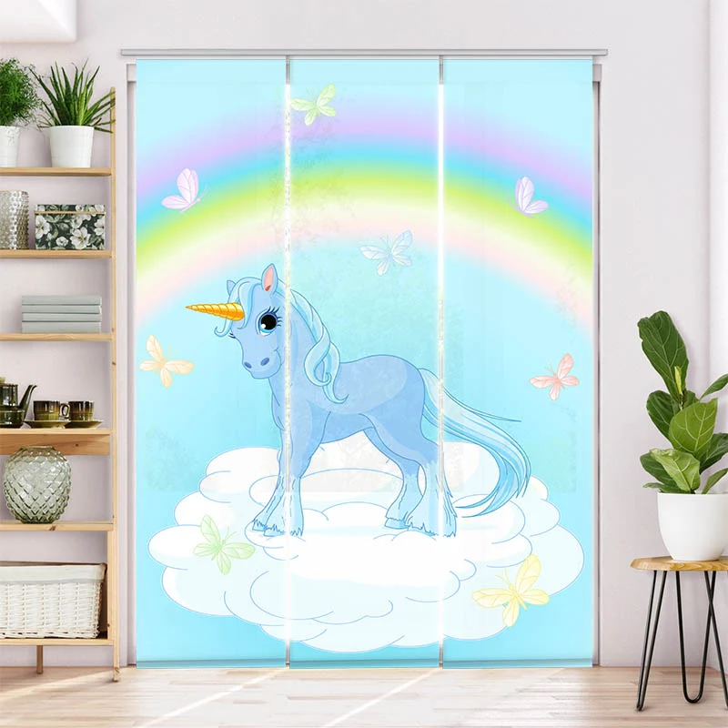 Schiebegardine Motiv "Einhorn auf der Wolke"