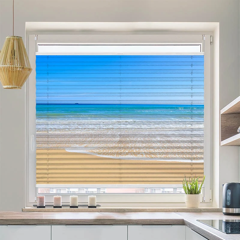Wabenplissee Motiv "Strand und Meer"