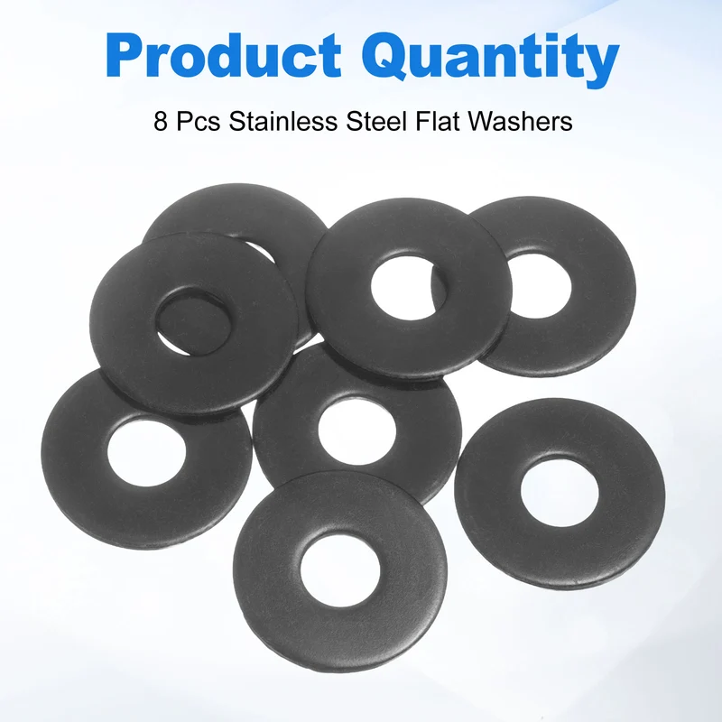 8Pcs M10 304 Stainless Steel Flat Washers ID 10mm OD 30mm Thick 2mm