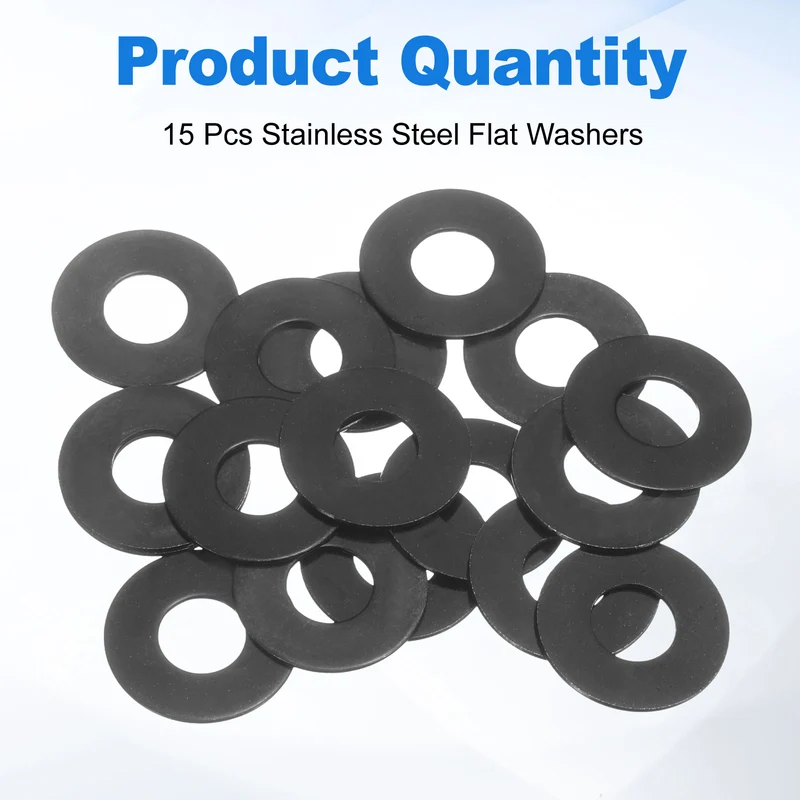 15Pcs M10 304 Stainless Steel Flat Washers ID 10mm OD 24mm Thick 1mm
