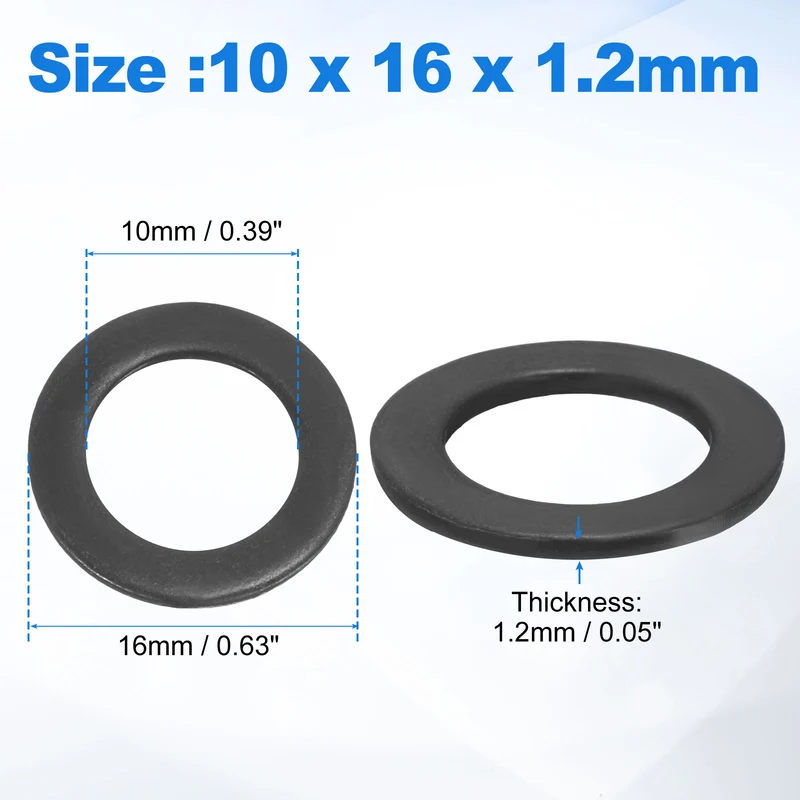 35Pcs M10 304 Stainless Steel Flat Washers ID 10mm OD 16mm Thick 1.2mm