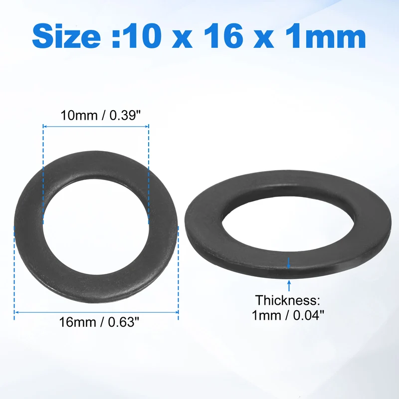 35Pcs M10 304 Stainless Steel Flat Washers ID 10mm OD 16mm Thick 1mm