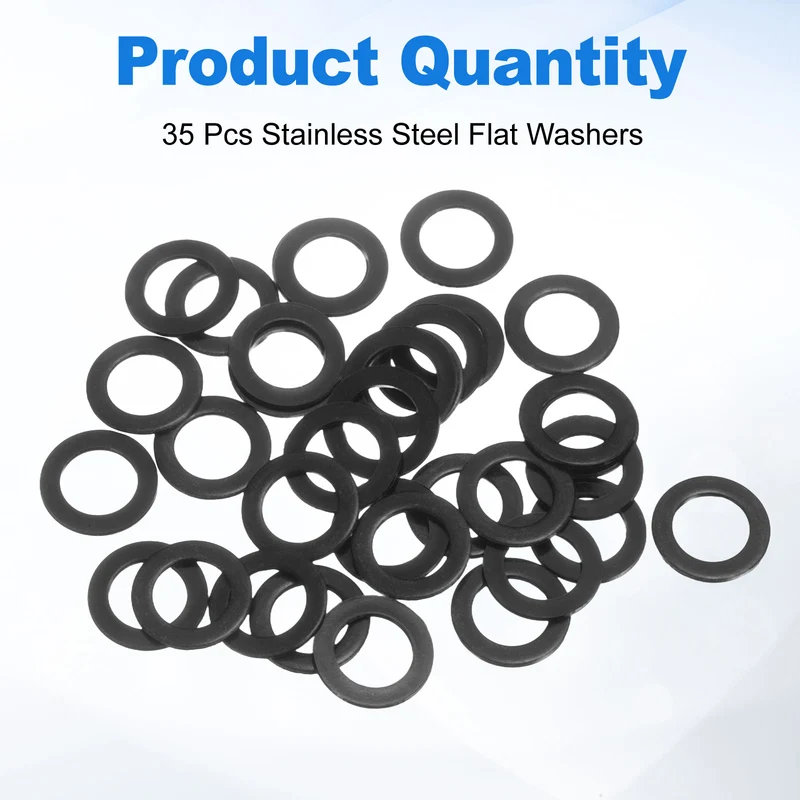 35Pcs M10 304 Stainless Steel Flat Washers ID 10mm OD 16mm Thick 1mm