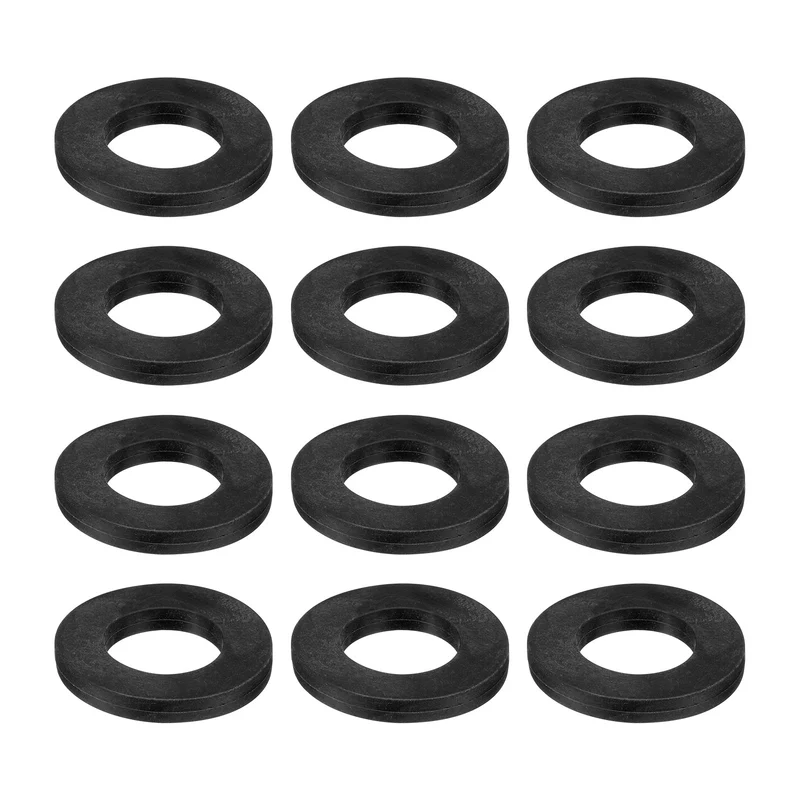 12Pcs Nitrile Rubber Flat Washer DN32 1 13/16" OD x1-3/8" ID x 1/4" Thick Black