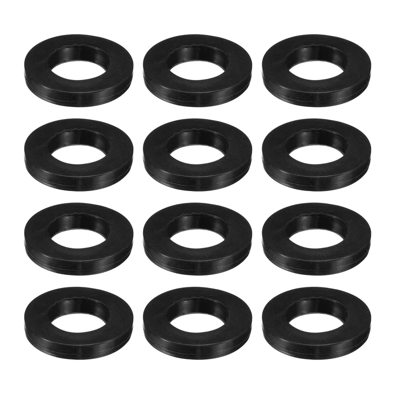 12 Pcs Nitrile Rubber Flat Washer DN25 1 3/8"OD x1"ID x 1/4"Thick, Black